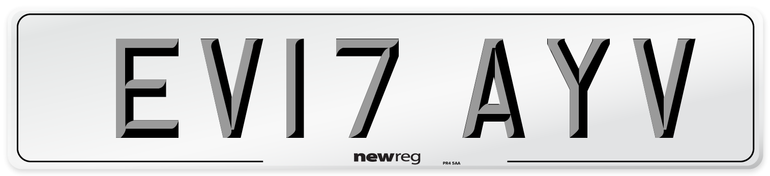 EV17 AYV Number Plate from New Reg